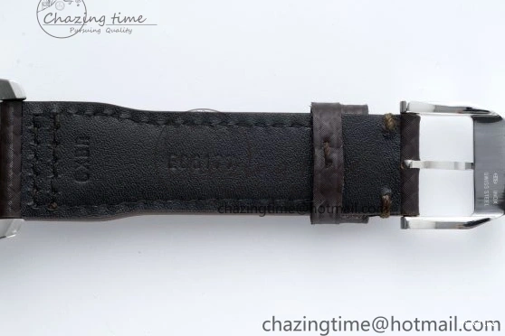 MIROTIME 0509 Pilot Chrono SS AZF 1:1 Best Edition Black Dial Orange Markers on Brown Leather Strap A EasyCare 7065